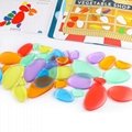 Transparent Rainbow Color Plastic Stacking Toy Pebbles Counting Bear