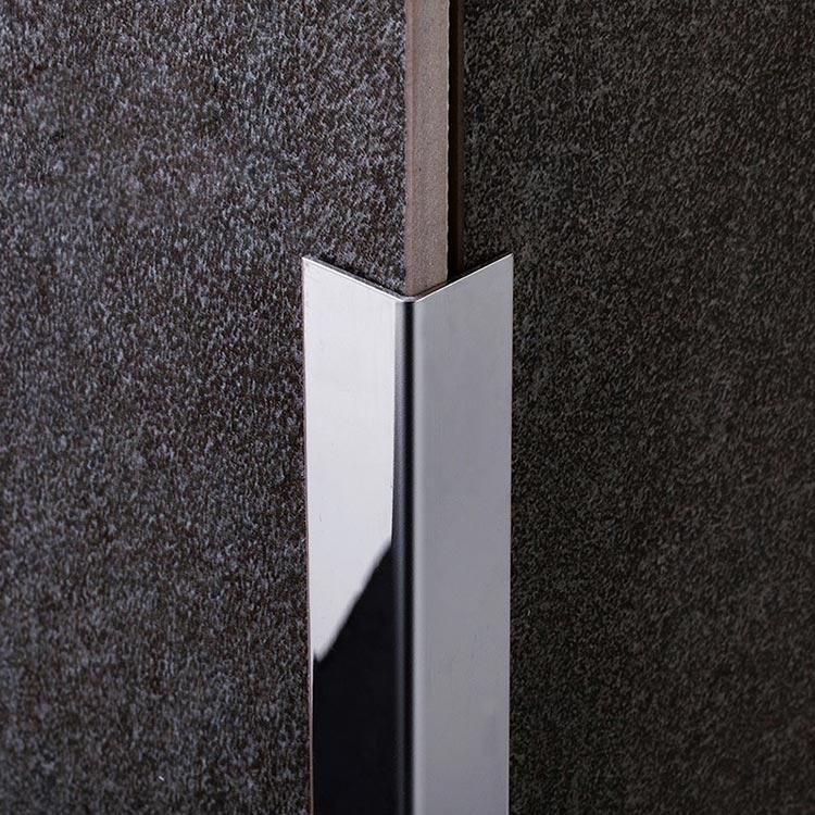 Silver L-Angle Stainless Steel Edge Trim