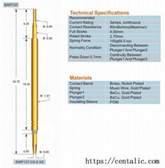 Switch Probe Test Pogo Pin SWP137 Series for Connection