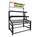 Steel Supermarket Fruit and Vegetable Display Stand for Sale 3 Tire with Basket  4