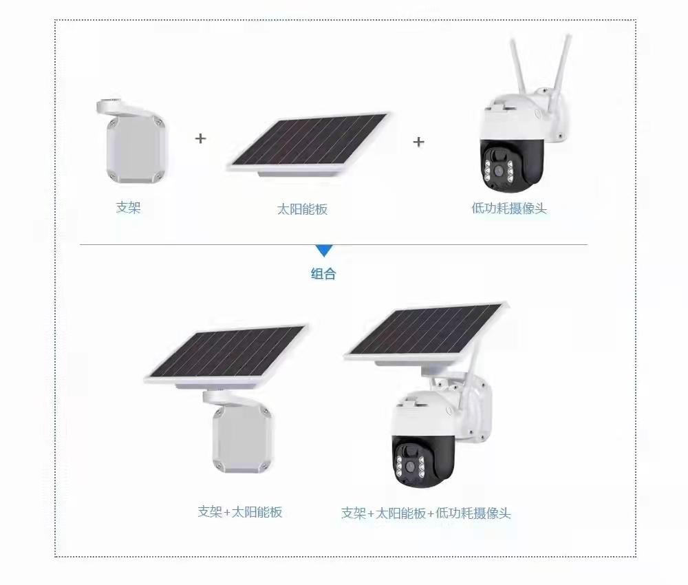 WiFi網絡攝像機4G無線1080P球機安防監控 太陽能攝像頭 4