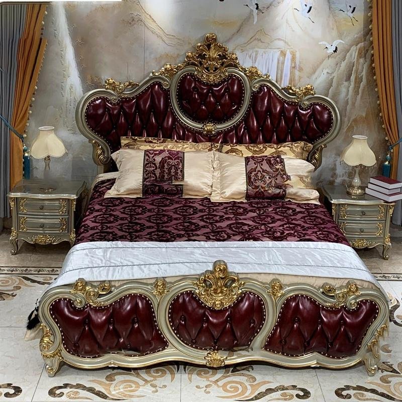 Umikk Double Bed Luxury Leather Bed European Royalty Bed Customized Bedroo 3