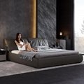 Umikk Leather Wooden Bed Full Size Easy Assemble Customized Furnitur Bedroom Bed 3