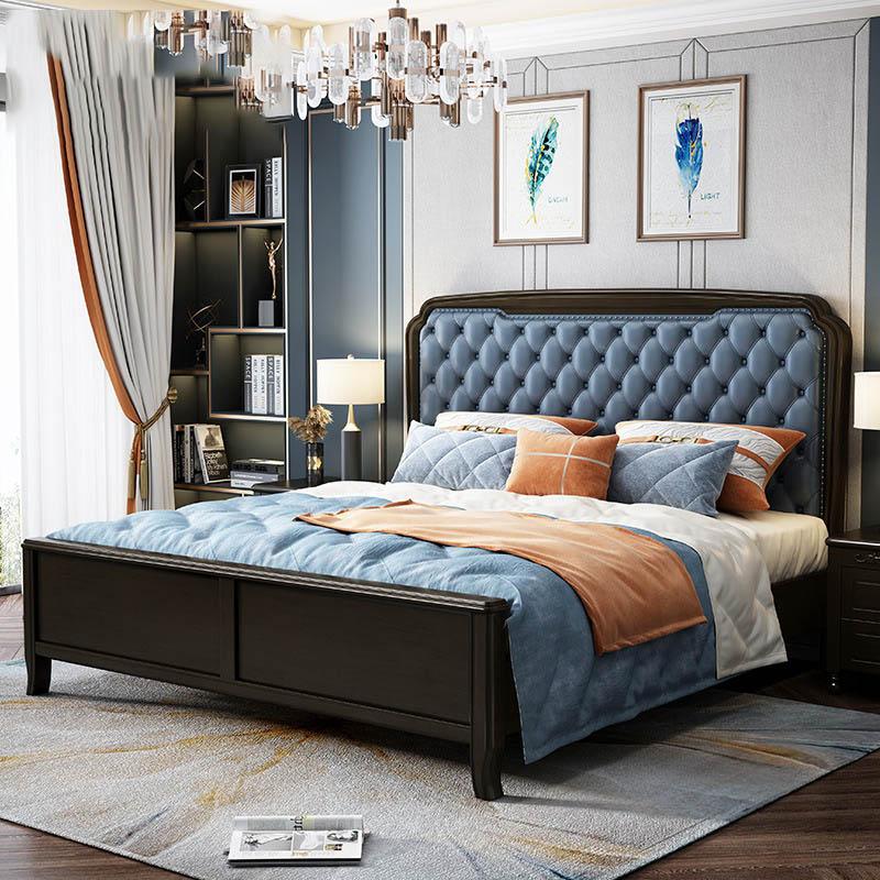 Umikk Solid Wood Bed Frame Easy Assembly with Vintage Headboard