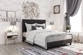 King Size Black Simplicity Upholstered Bed 1