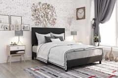 King Size Black Simplicity Upholstered Bed