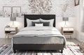 King Size Black Simplicity Upholstered Bed 2