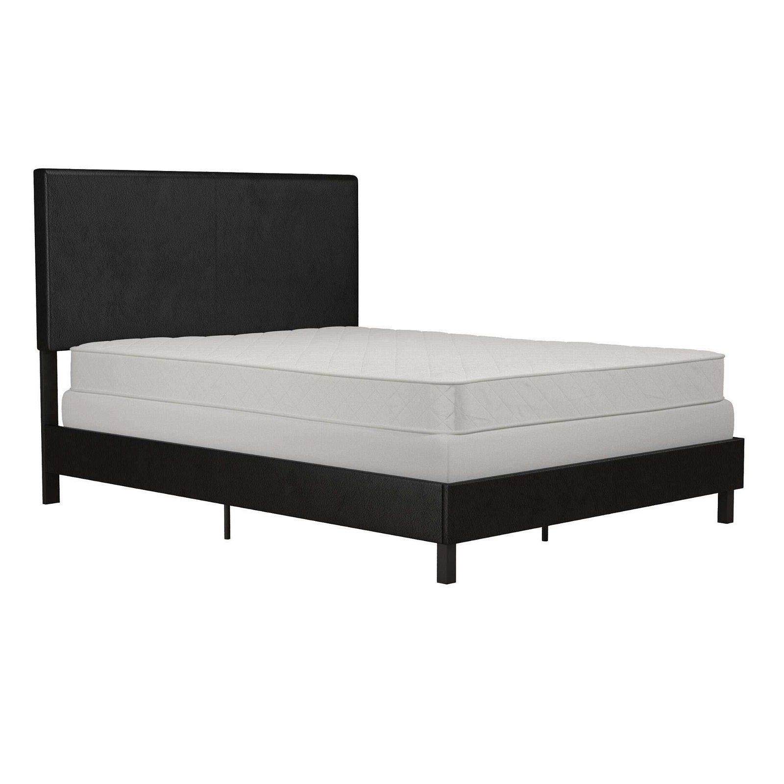 King Size Black Simplicity Upholstered Bed 3