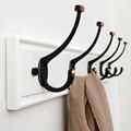 Oil Rubbed Bronze double robe white wood wall coat hat hooks wire rack Wall Moun 3