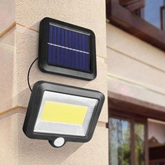 COB LED Solar Wall Light PIR Motion Sensor Floodlight Waterproof Outdoor Garden