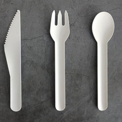 Biodegradable Paper Pulp Bamboo Cutlery Disposable Spoon