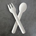 Paper Pulp Bamboo Cutlery Disposable Dessert Fork 2