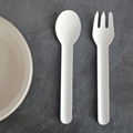 Paper Pulp Bamboo Cutlery Disposable Dessert Fork 3