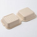 6 Inch Paper Pulp Biodegradable Bagasse Sugarcane Burger Box 3