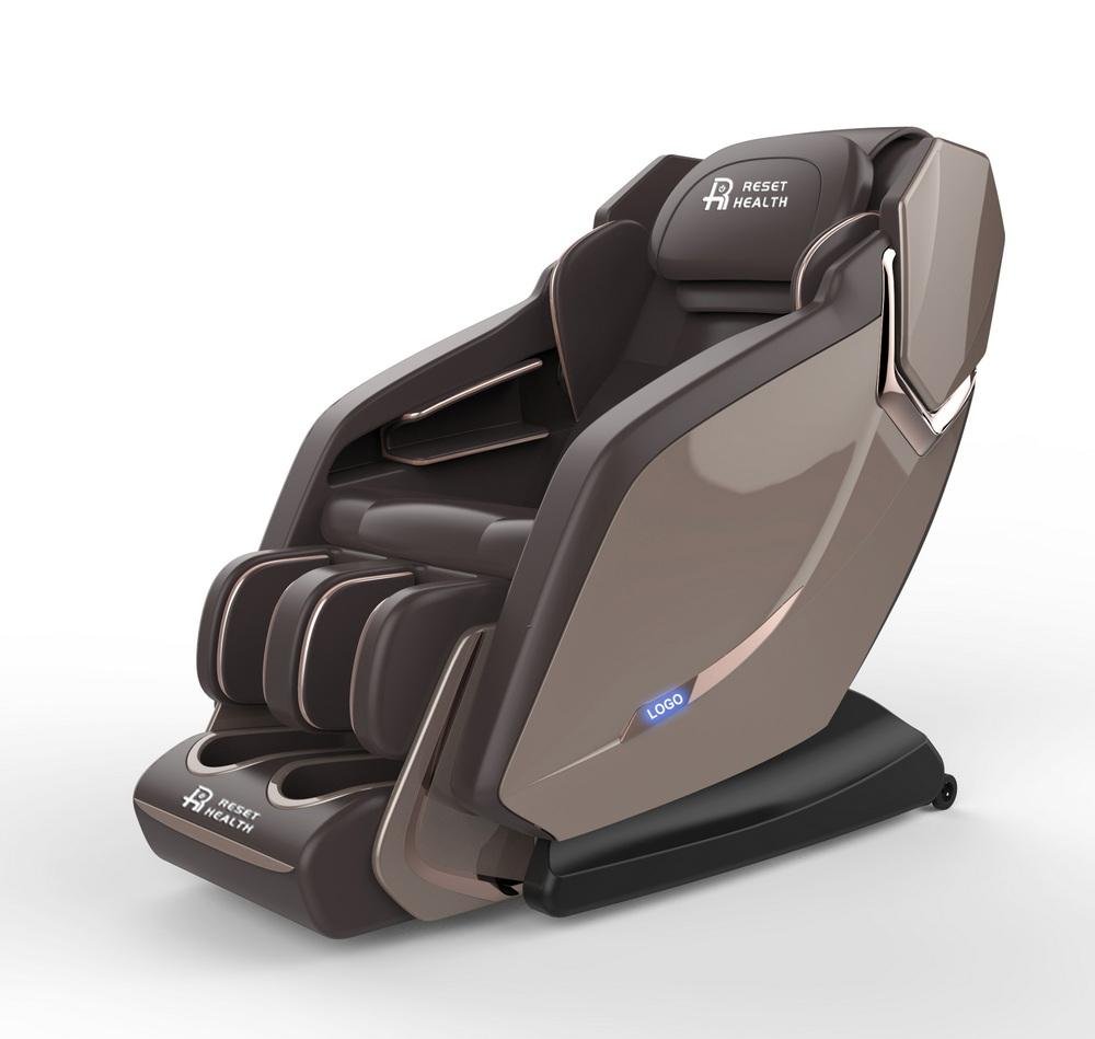 Painted Side 5D SL Track Full body Air Compression Massage Chair feet stretching 3