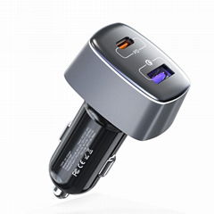 100W 83W Car Charger for Laptop High Power Dual USB Type C Mobile Car Charger