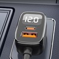 78W 5-in-1 USB C Car Charger Extension Cable Front Backseat Fast Car Charger