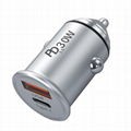 30W Super Mini Car Charger USB PD Car Charger with Zinc Alloy All Metal Body 1