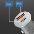 30W Super Mini Car Charger USB PD Car Charger with Zinc Alloy All Metal Body