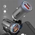 Mini Size Metal Dual USB Car Charger QC 3.0 Quick Charger Mobile Phone Charger  5