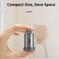 Mini Size Metal Dual USB Car Charger QC 3.0 Quick Charger Mobile Phone Charger  3