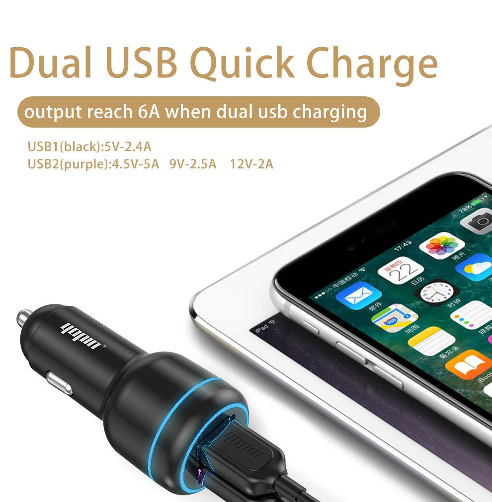 ABS USB Car Charger QC 3.0 PD Fast Car Charger Adapter for Mobile Phone Device 4