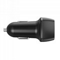 48W USB C Car Charger PD QC 3.0 ABS Material Body with Carbon Fiber Processing 3