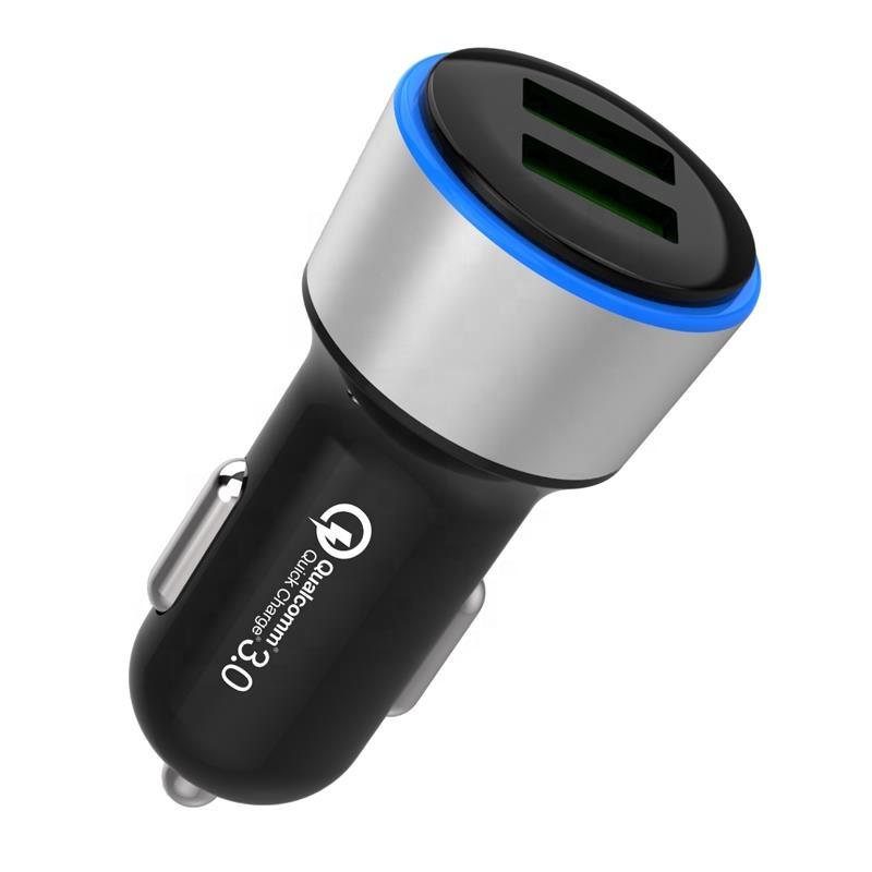 QC 3.0 Car Charger Quick Charge Dual USB Car Charger ABS Material 2