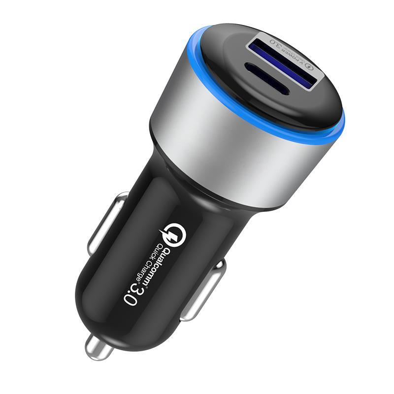 QC 3.0 Car Charger Quick Charge Dual USB Car Charger ABS Material 3