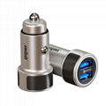 QC 3.0 USB Type C PD Car Charger with Zinc Alloy Housing & PU Leather Ornament 3