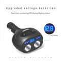 3.1A Dual USB Car Charger LED Voltage Display with Cigarett Socket&On-off Switch 2