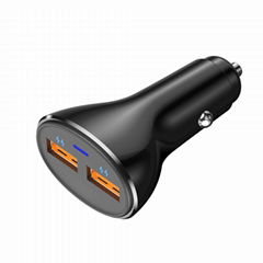 ABS Car USB Charger LED Display 5V 2.4A Fast Car Charger for Mobile Phone