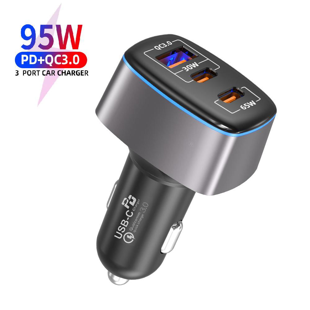 95W Dual Type C Car Charger Multi Port USB Fast Charger for Laptop Macbook etc 2