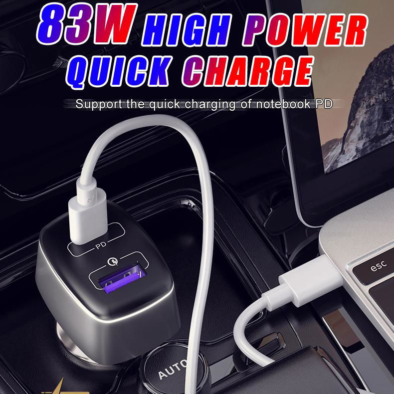 95W Dual Type C Car Charger Multi Port USB Fast Charger for Laptop Macbook etc 4