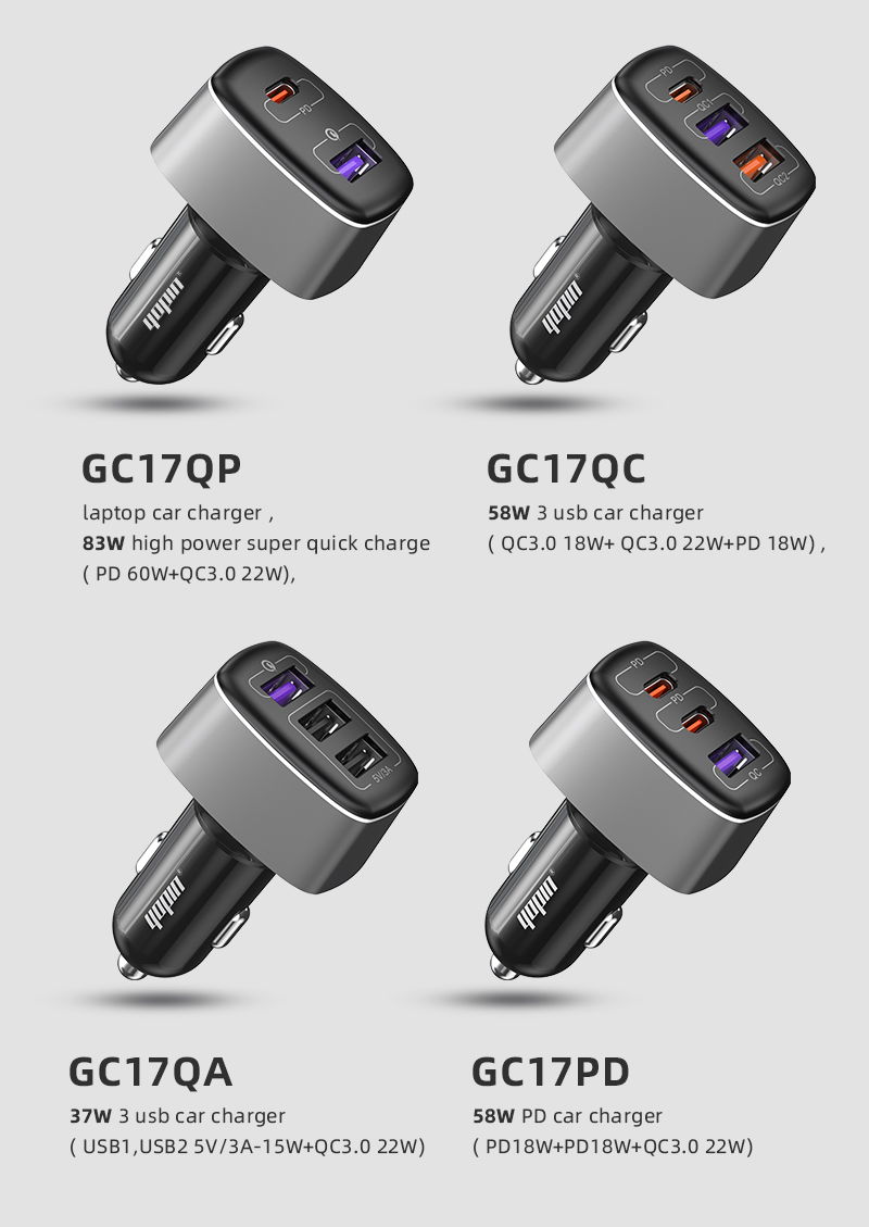 95W Dual Type C Car Charger Multi Port USB Fast Charger for Laptop Macbook etc 5