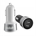 PD 40W Dual Type C Fast Car Charger Mobile Phone Charger with two USB-C ports
