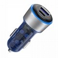 PD 40W Dual Type C Fast Car Charger Mobile Phone Charger with two USB-C ports
