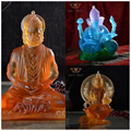 Handmade Liuli Crystal Ganesha Hanuman Laxmi India Buddha Statue