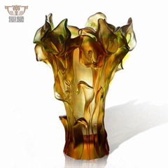 Luxury Crystal Callalily Flower Vase Home Decoration Wedding Table Centrepiece