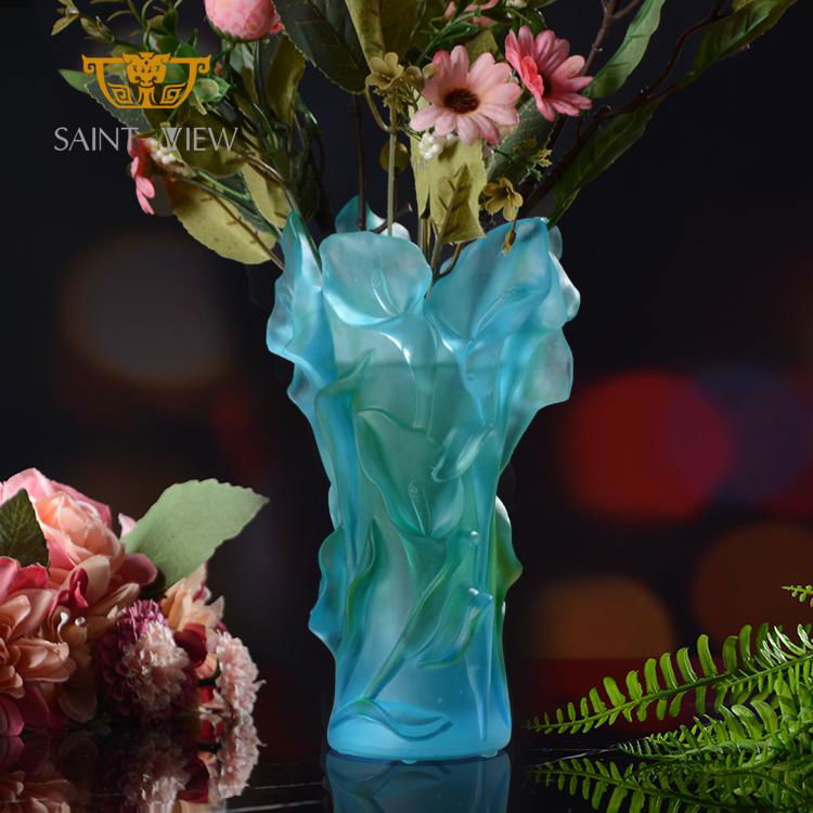 Luxury Crystal Callalily Flower Vase Home Decoration Wedding Table Centrepiece 4