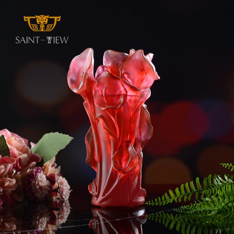 Luxury Crystal Callalily Flower Vase Home Decoration Wedding Table Centrepiece 5