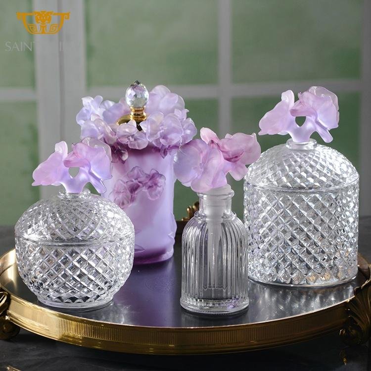 Crystal Madkhan Burner Mubkhar Bakhoor Censer Tray Candy Jar Set Decor