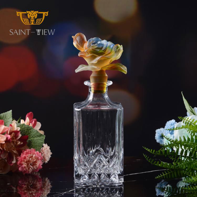 Decorative Glass Multicolor Bottle Stopper Romantic Wedding Gift Set 3