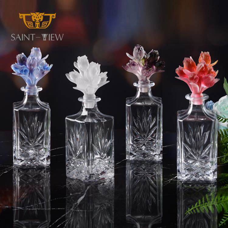 Decorative Glass Multicolor Bottle Stopper Romantic Wedding Gift Set 2