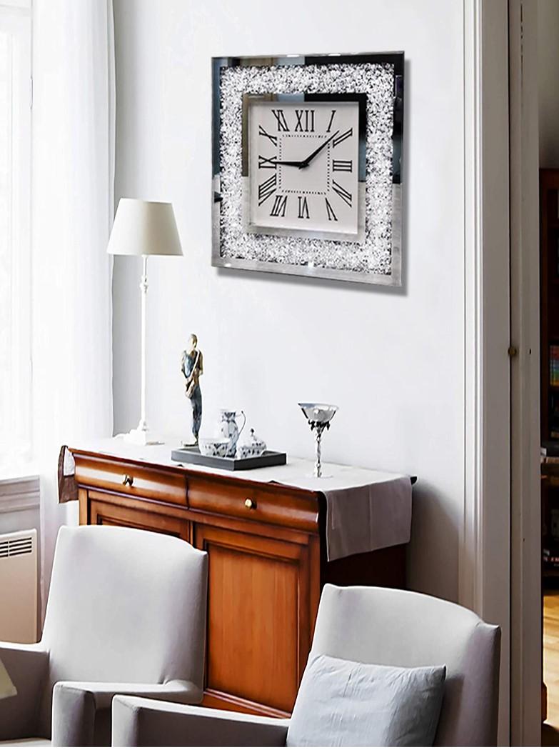 30X30X4.5cm crushed jewel wall clock/mirror clock MC180230 (China