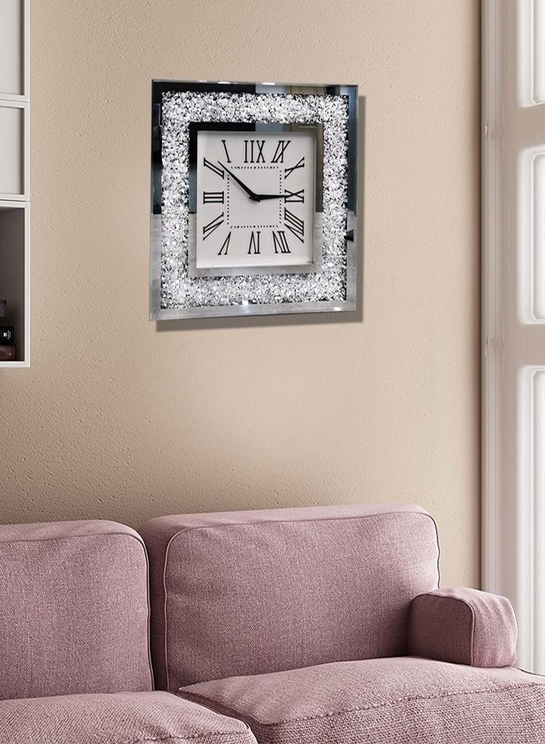 30X30X4.5cm crushed jewel wall clock/mirror clock MC180230 (China