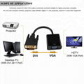 DVI VGA Adapter DVI 24+1 Male to VGA Female Monitor Converter adapter Cable 5