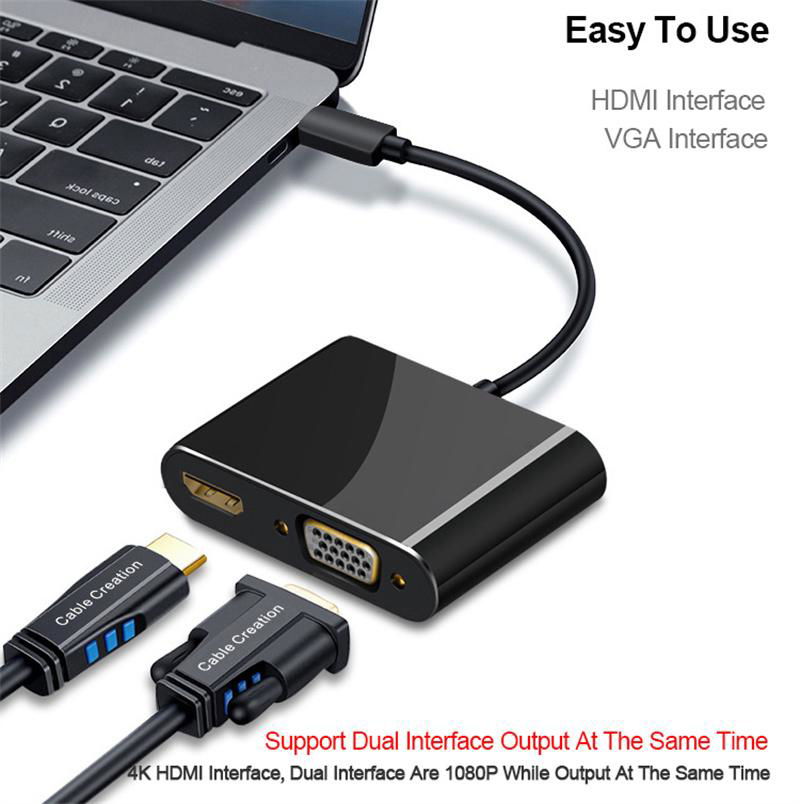 Type-c to HDMI VGA Adapter For laptop Converter adapter  5