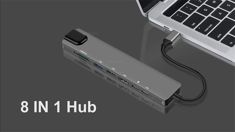 8 In 1 Type-c 3.0 To 4K HDMI Hub Docking Station 2