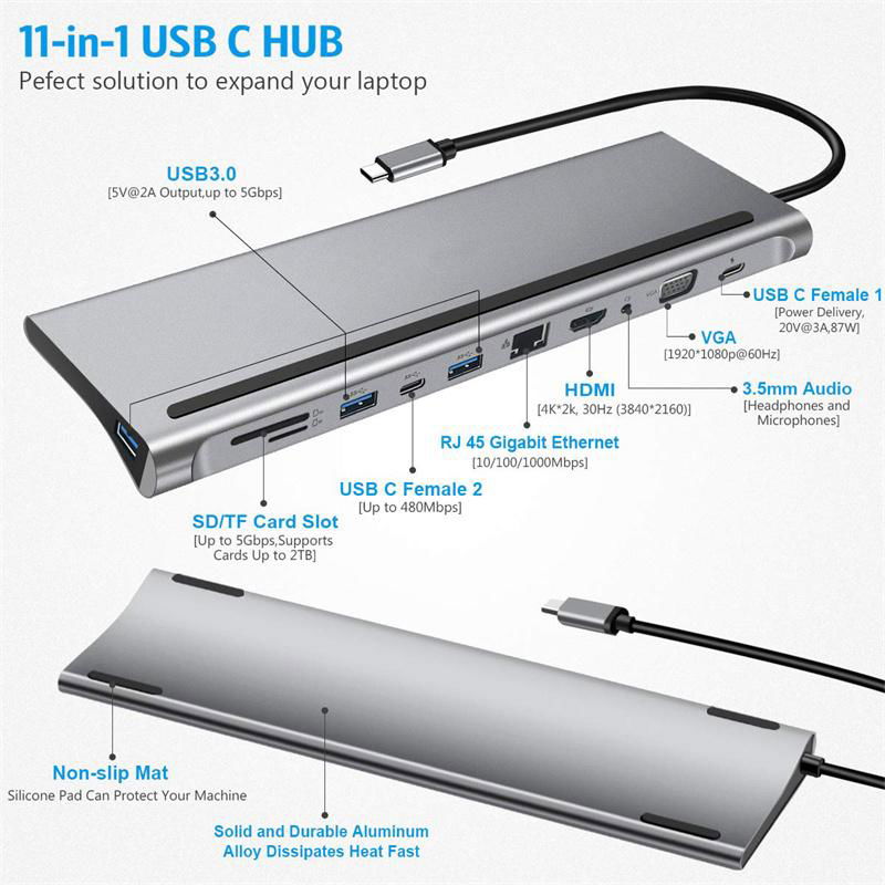 11-in-1 Type C Adapter High Speed docking Station 4